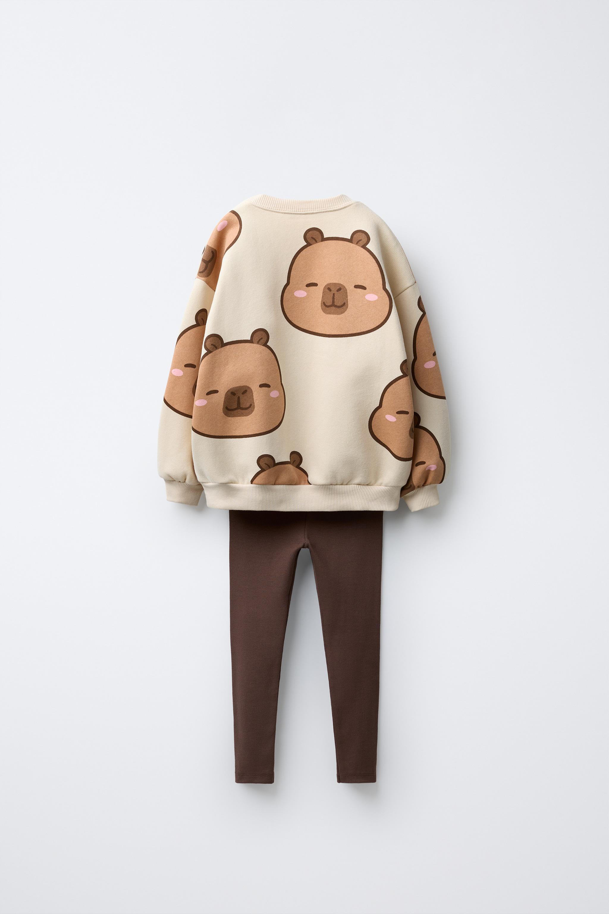 CAPYBARA CAPYFUN © RIB SWEATSHIRT AND LEGGING SET